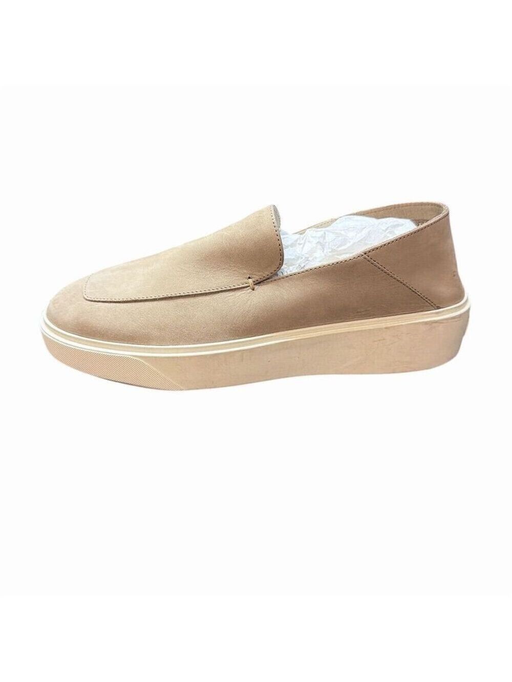 Reiss Men's Beige Nubuck Leather Slip-On Loafers Size 9 Casual Shoes NWOT